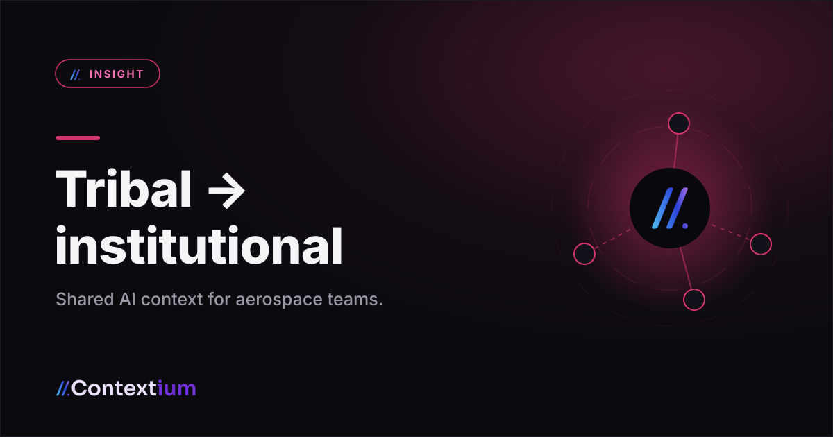 Aerospace tribal knowledge: shared AI context for teams