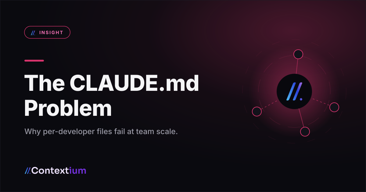 The CLAUDE.md problem — why per-developer context files fail at team scale